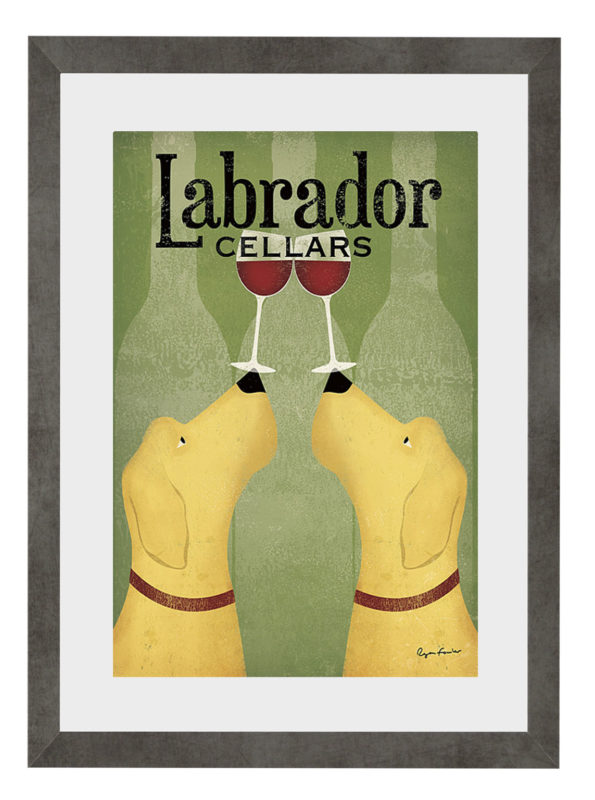 Plakat Two Labrador Wine Dogs