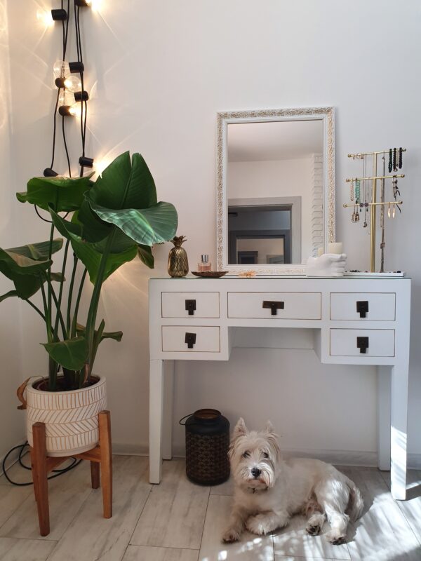 lustro w ramie barokowej glamour zdobione barokowe biało srebrne toaletka