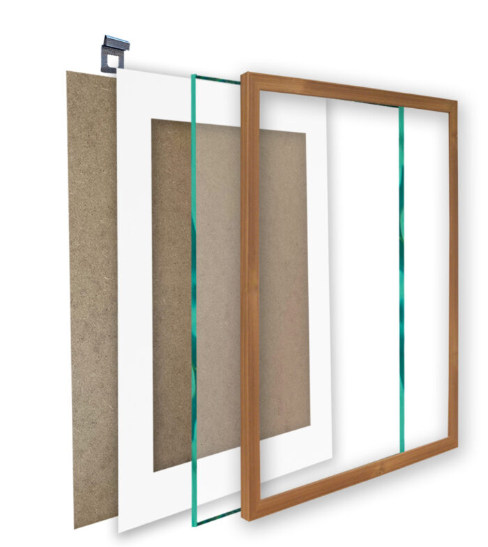 ramka na zdjęcie plakat brązowa brąz ze strukturą drewna z passe partout