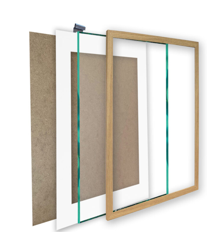 ramka na zdjęcie jasny dąb z passe partout