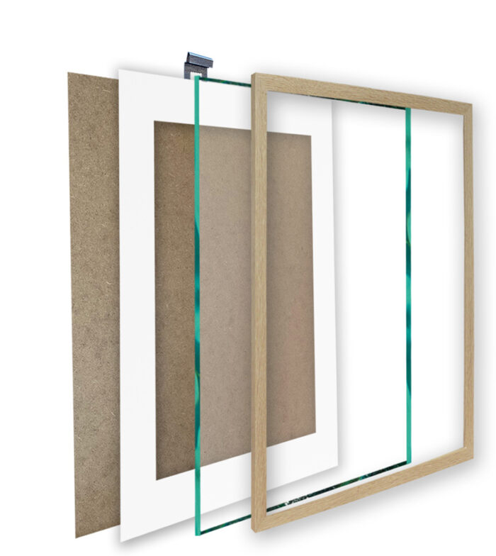 fotoramka ramka na zdjęcie dąb sonoma ze szkłem passe partout