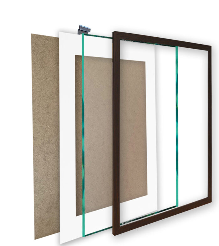 ramka na zdjęcie fotoramka venge ciemny brąz z passe partout i szkłem szkło