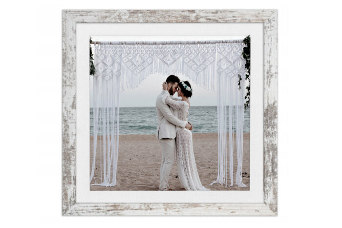 ramka kwadratowa sosna antyk z passe partout