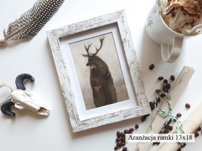 aranżacja ramki sosna antyk vintage przecierana