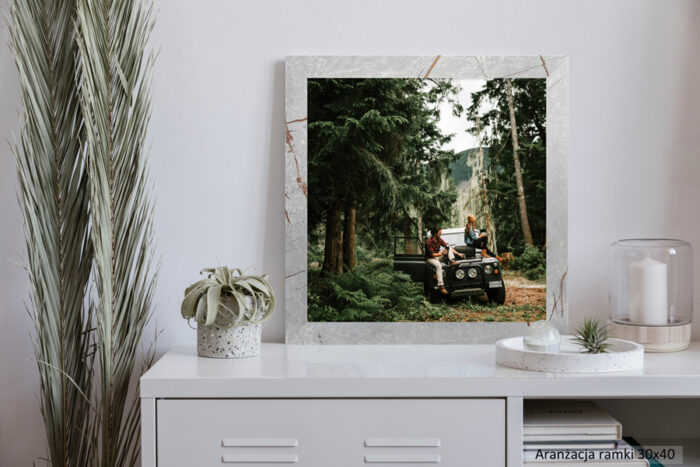 real foto zdjęcie ramki fotoramka marmur ze złotem szara ze złotem