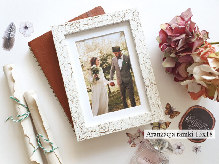 fotoramka ramka na zdjęcie sosna spękana ze szkłem passe partout