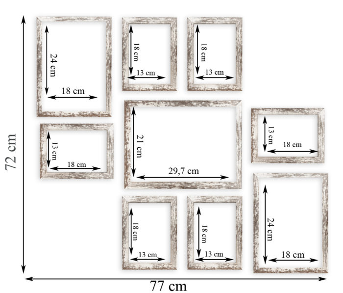 zestaw ram ramki fotoramki Barcelona zestaw układ na ścianę szablon