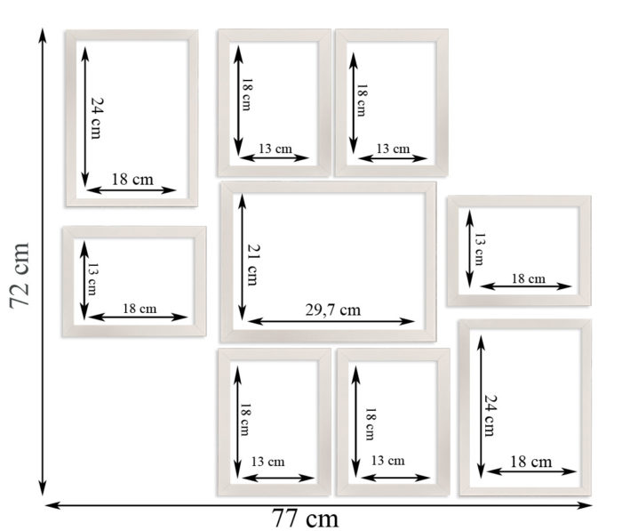 wymiary szablon układ ramek Barcelona