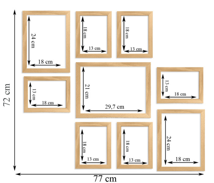 wymiary szablon aranżacja ramka buk multirama zestaw ram