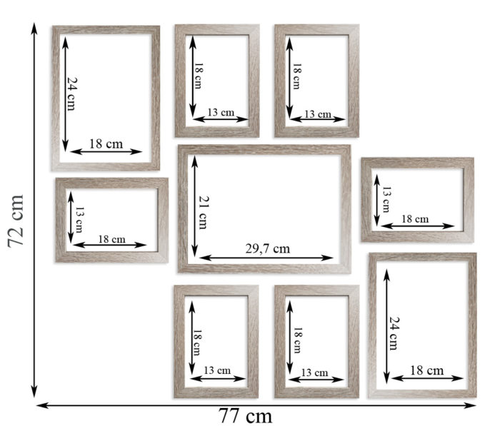 wymiary formaty ramki zestaw Barcelona cappuccino