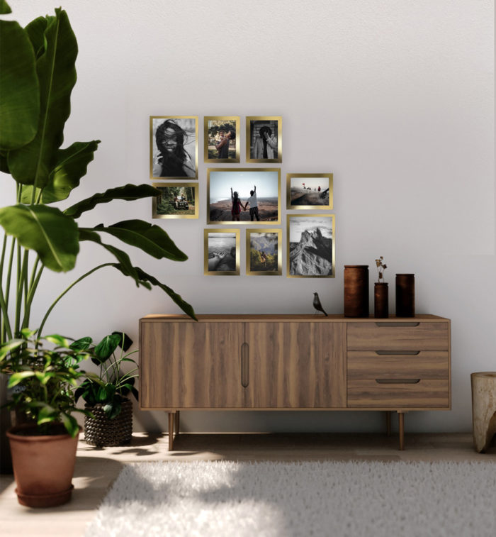 galeria ścienna złota multirama multiramka