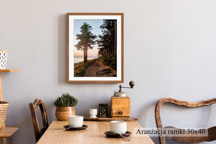 ramka na zdjęcie plakat brązowa brąz ze strukturą drewna z passe partout