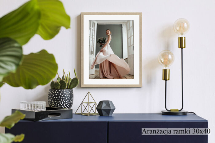 fotoramka ramka na zdjęcie dąb sonoma ze szkłem passe partout