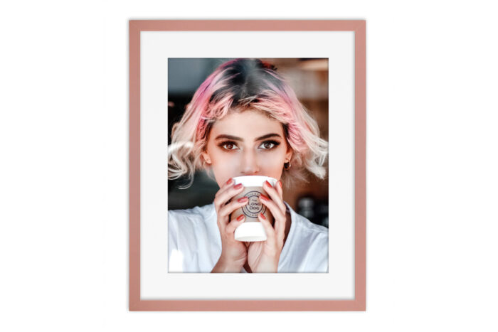 ramka fotoramka na zdjęcie róż różowa szkło passe partout