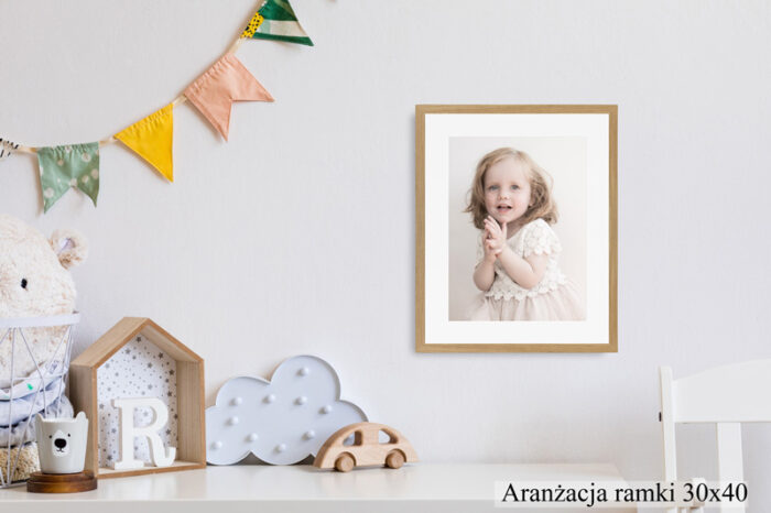 ramka na zdjęcie jasny dąb z passe partout