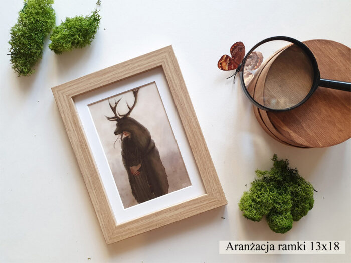 ramka na zdjęcie jasny dąb z passe partout