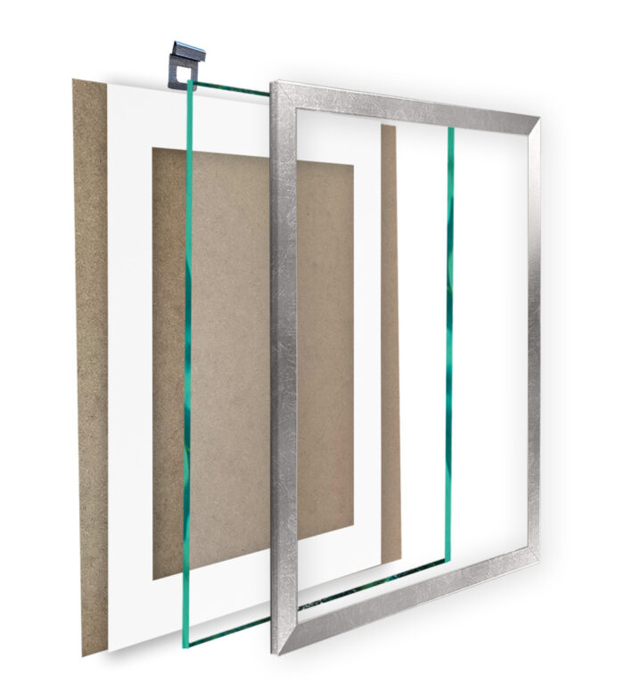 ramka na zdjęcie ze szkłem srebrna srebro fotoramka passe partout