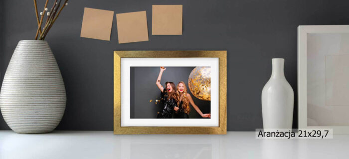 ramka fotoramka rama złota z passe-partout