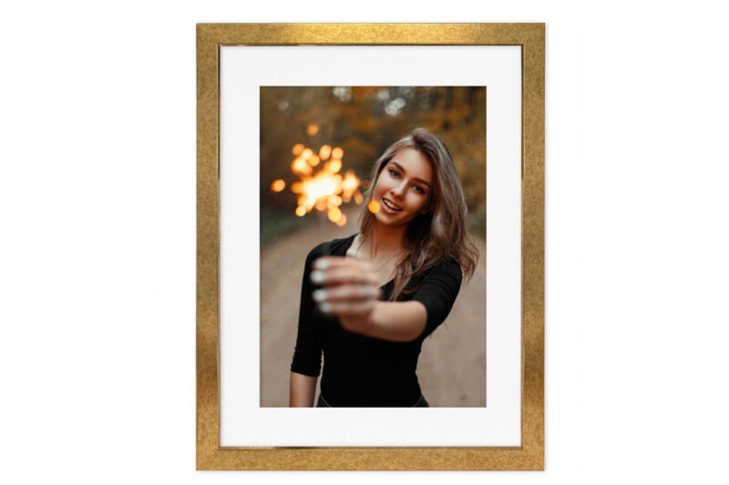 ramka fotoramka rama złota z passe-partout
