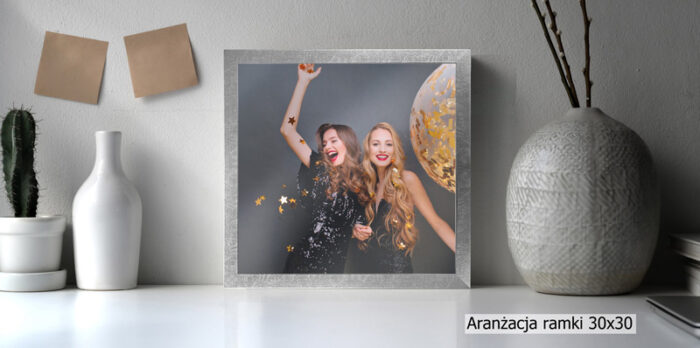 ramka na zdjęcie ze szkłem srebrna srebro fotoramka