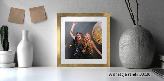 ramka fotoramka rama złota z passe-partout