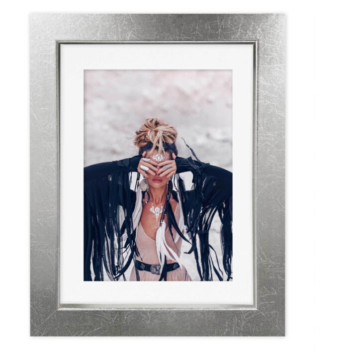 ramka na zdjęcie ze szkłem srebrna srebro fotoramka passe partout