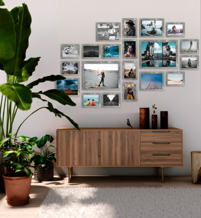 multirama lizbona beton loft zestaw duży układ ramek