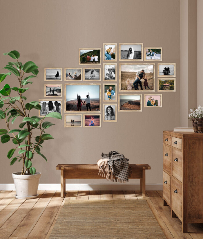 Multirama Lizbona sonoma duży zestaw ramek