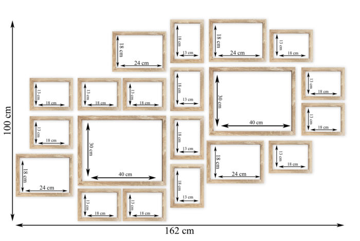 Multirama Lizbona sonoma duży zestaw ramek