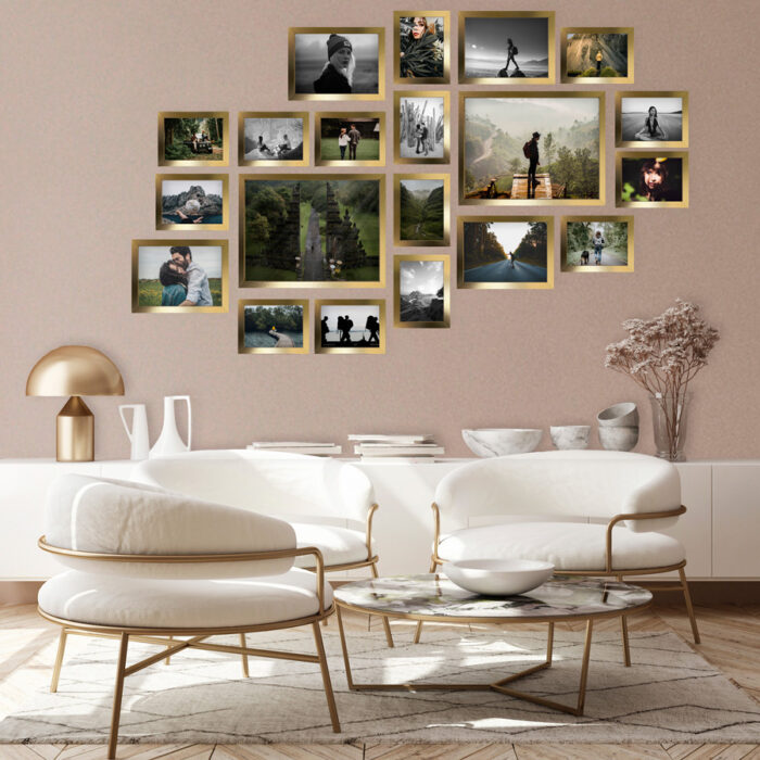 Multirama Lizbona złota duży zestaw ramek fotoramki galeria ścienna