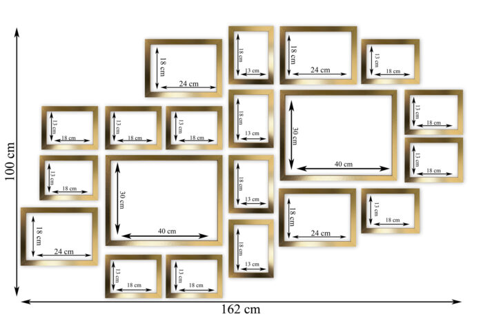 Multirama Lizbona złota duży zestaw ramek fotoramki galeria ścienna