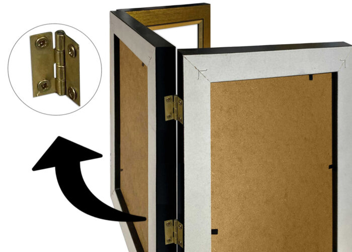 Zestaw3 ramek do postawienia Tokio złote na prezent, szyba, zawiaski