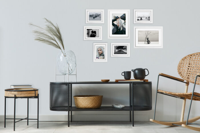 Multirama Dublin na zdjęcia zestaw ramek ze szłem białe