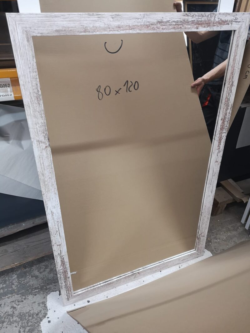 Lustro w szerokiej ramie sosna antyk 120x80 outlet - obrazek 2