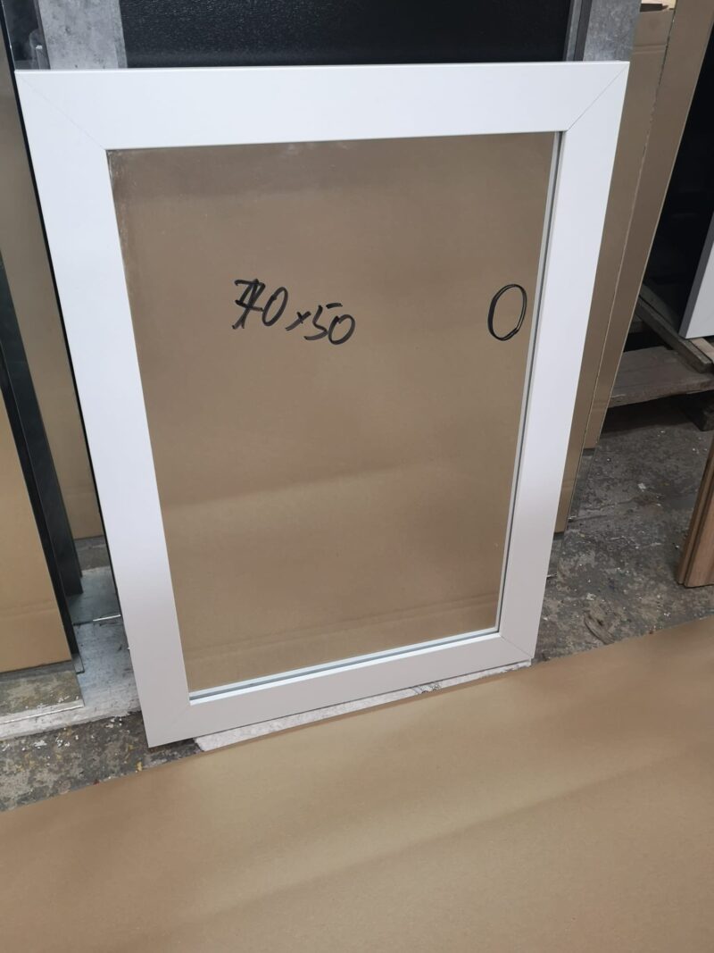 Lustro białe w szerokiej ramie 70x50 outlet - obrazek 2