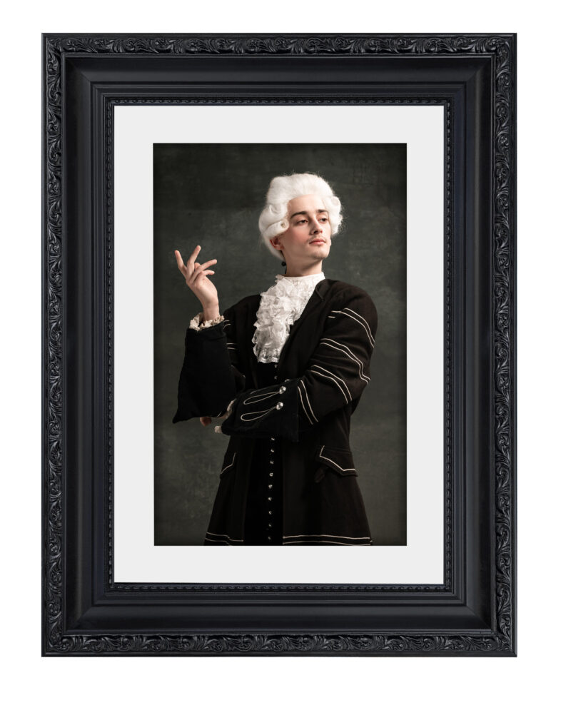 Ramka na zdjęcie Bronisław - Czarny mat (z passe-partout) - 30x40 z passe-partout 21x29,7