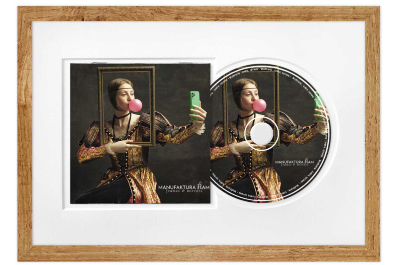 Ramka na płytę CD 21x30 z passe-partout dąb Wotan