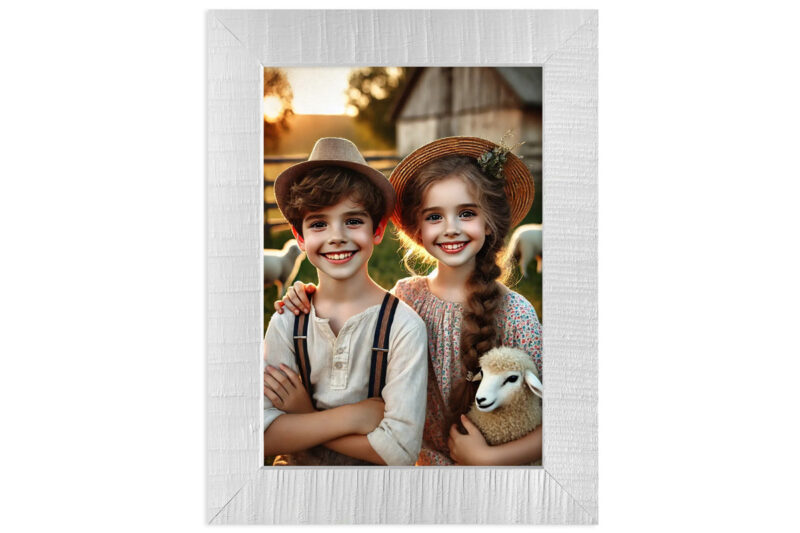Ramka na zdjęcia VINTAGE - postarzany biały 15x21cm