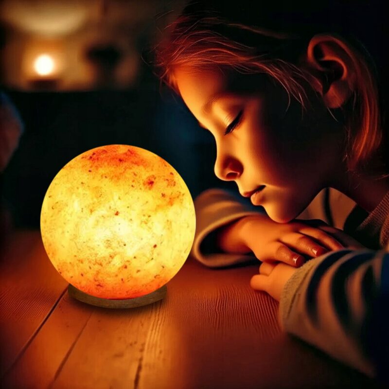 Lampa solna HIMALAJSKA 3-4 kg okrągła jonizator powietrza księżyc Luna - obrazek 16