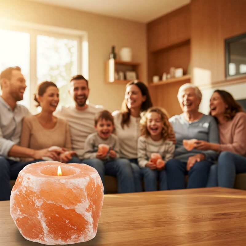 Świecznik solny naturalny sól HIMALAJSKA jonizator+ sojowa naturalna świeca - obrazek 12