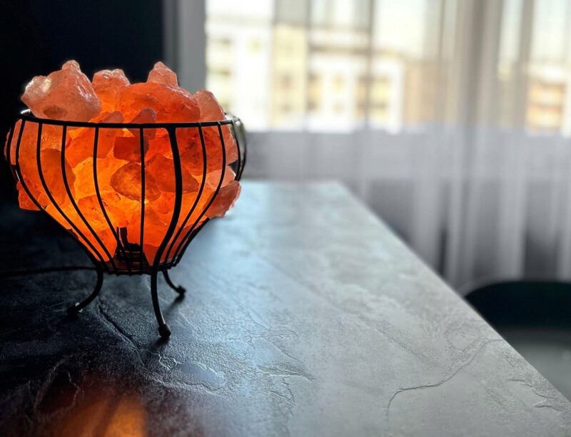 Lampa solna HIMALAJSKA metalowy kosz misa jonizator powietrza VULCAN - obrazek 6