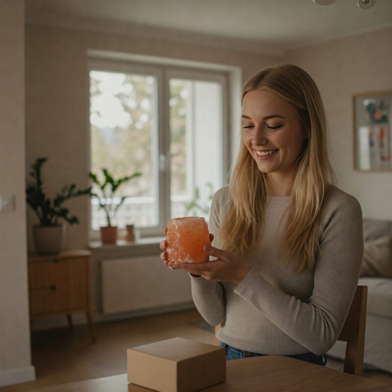 Świecznik solny naturalny sól HIMALAJSKA jonizator+ sojowa naturalna świeca - obrazek 13