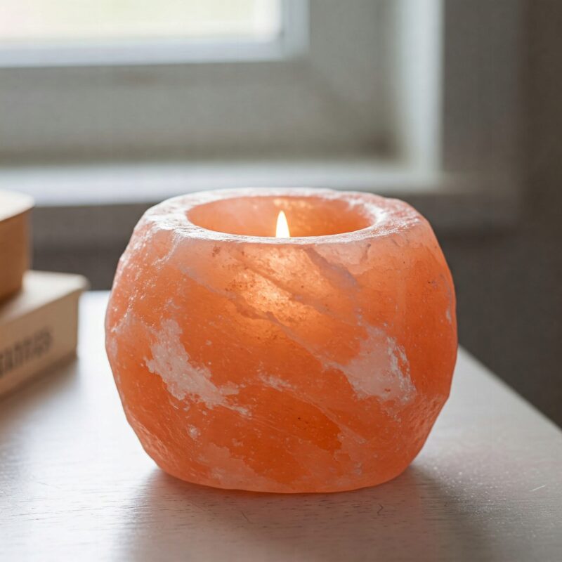 Świecznik solny naturalny sól HIMALAJSKA jonizator+ sojowa naturalna świeca - obrazek 11