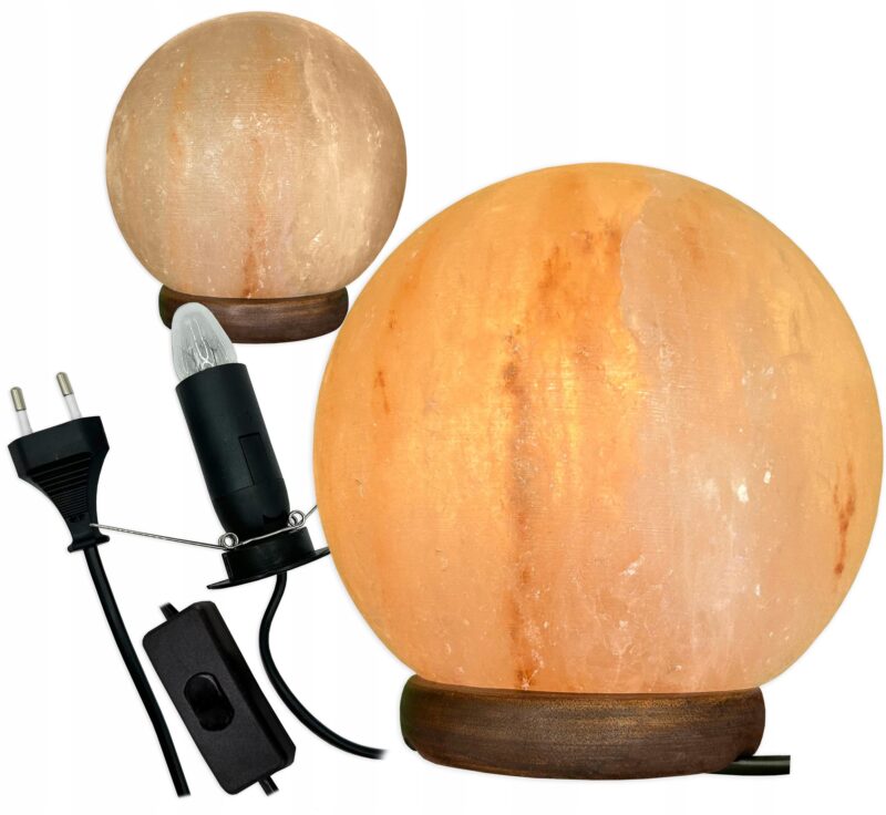 Lampa solna HIMALAJSKA 3-4 kg okrągła jonizator powietrza księżyc Luna - obrazek 4