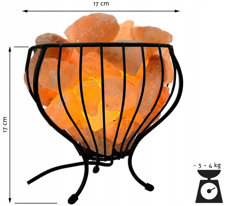 Lampa solna HIMALAJSKA metalowy kosz misa jonizator powietrza VULCAN - obrazek 12