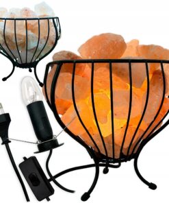 Lampa solna HIMALAJSKA metalowy kosz misa jonizator powietrza VULCAN