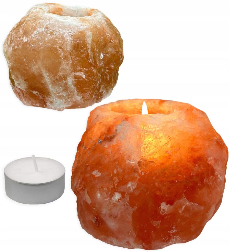 Świecznik solny naturalny sól HIMALAJSKA jonizator+ sojowa naturalna świeca - obrazek 16