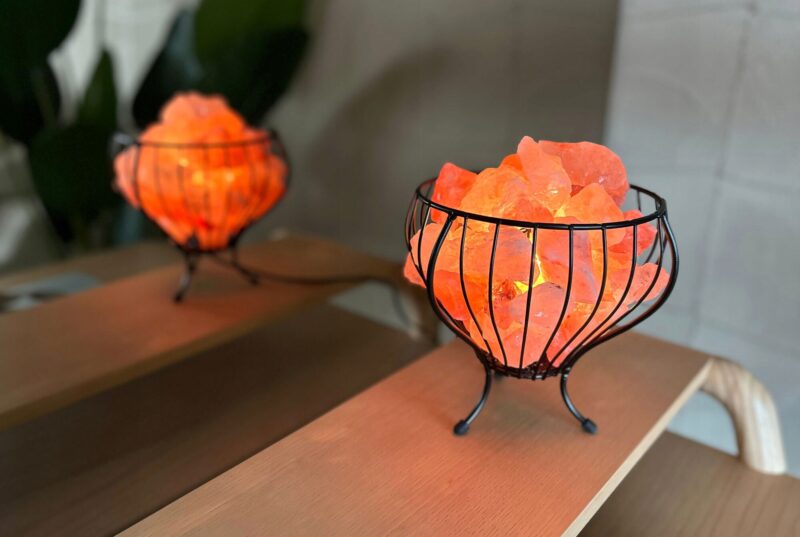 Lampa solna HIMALAJSKA metalowy kosz misa jonizator powietrza VULCAN - obrazek 9