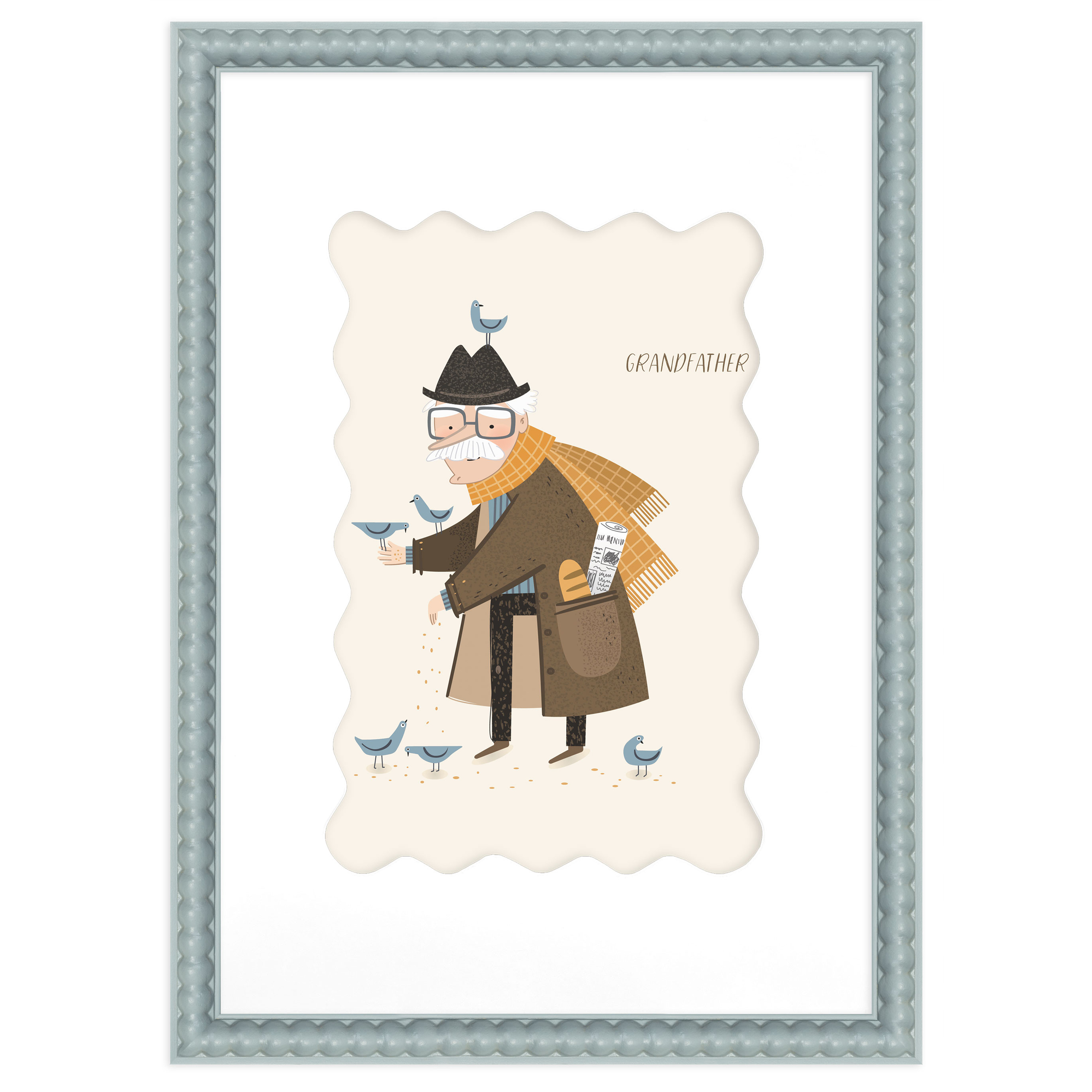 Ramka na zdjęcie z passe-partout Bobbin frame niebieska