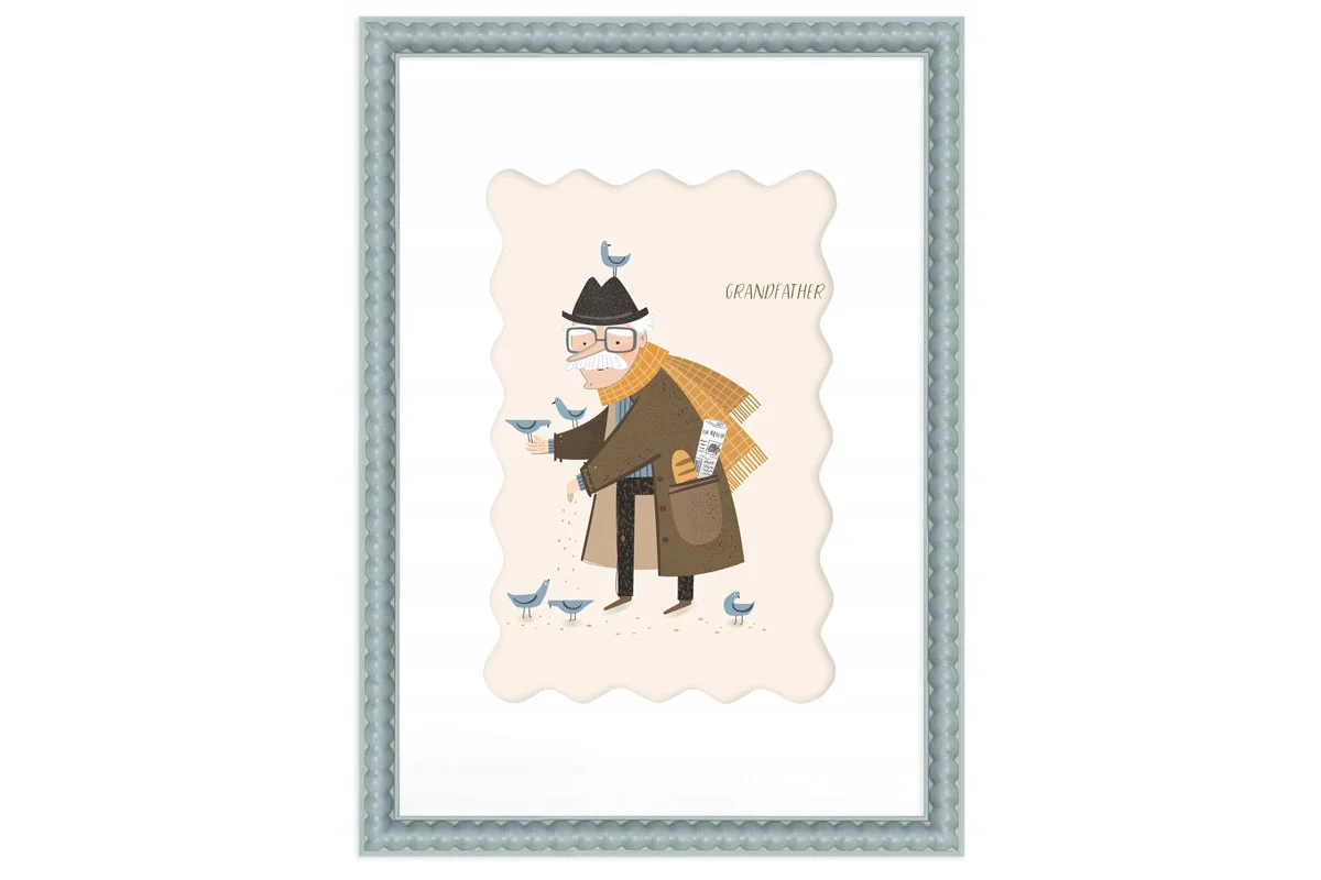 Ramka na zdjęcie z passe-partout Bobbin frame niebieska